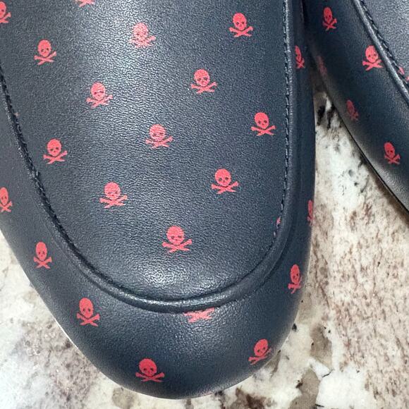 NEW G/FORE Navy Blue Skull Killer T's Leather Mules Size 8 - Picture 4 of 8